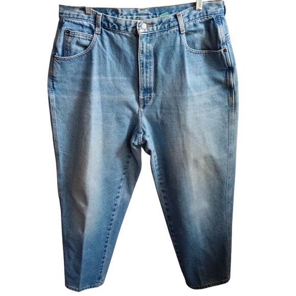 Women's 34/20W Short Vintage Gitano Tapered Denim Jeans 38x29 1990's Faded - Picture 2 of 8